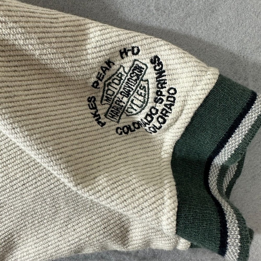 Harley Davidson Polo Shirt Mens XL Tan Black Casual Short Sleeve Pike Peak USA - Picture 15 of 15
